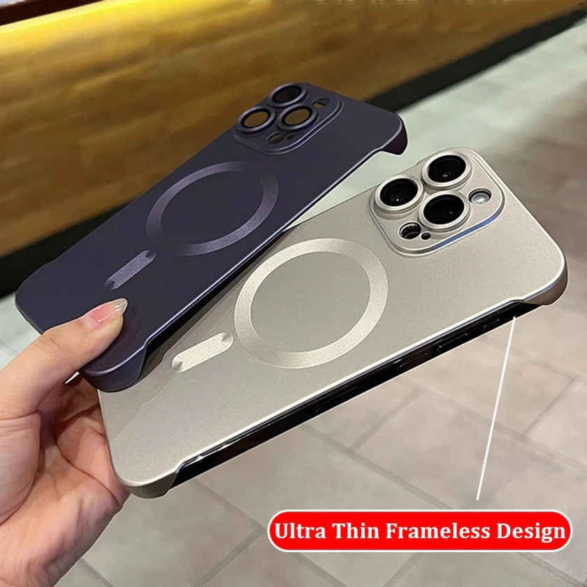 Frameless Matte PC Ultra Thin iPhone Case Magsafe