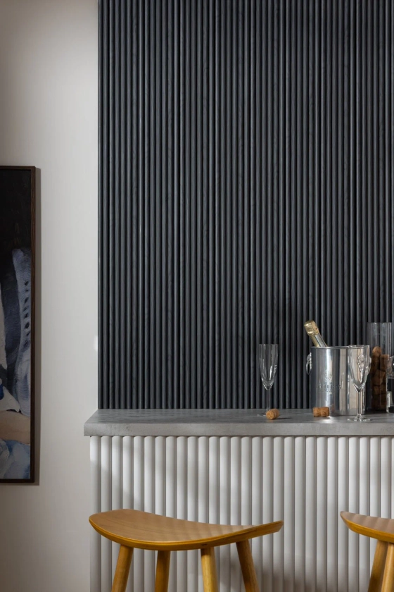 Reeded Fine Waterproof Charcoal | Naturewall