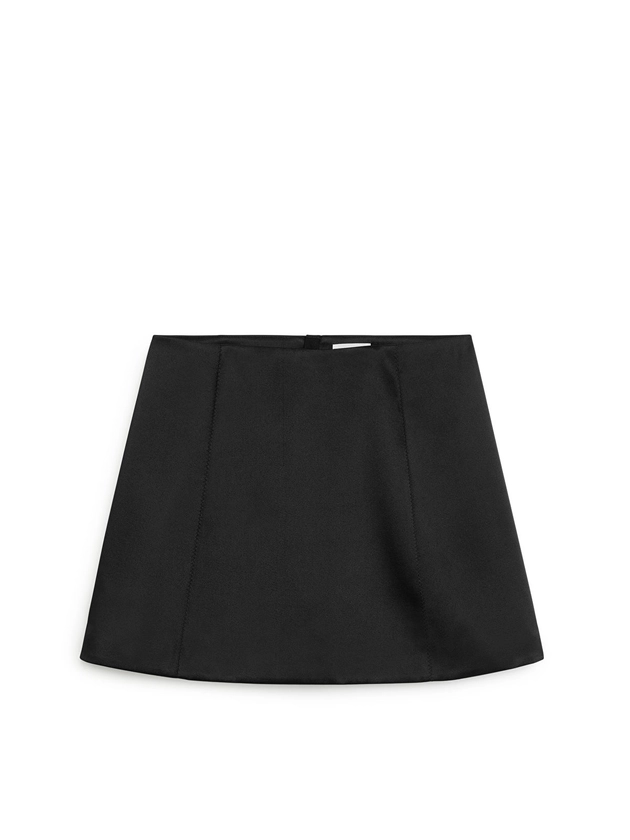 Mini-jupe en Satin - Noir - Skirts - ARKET FR