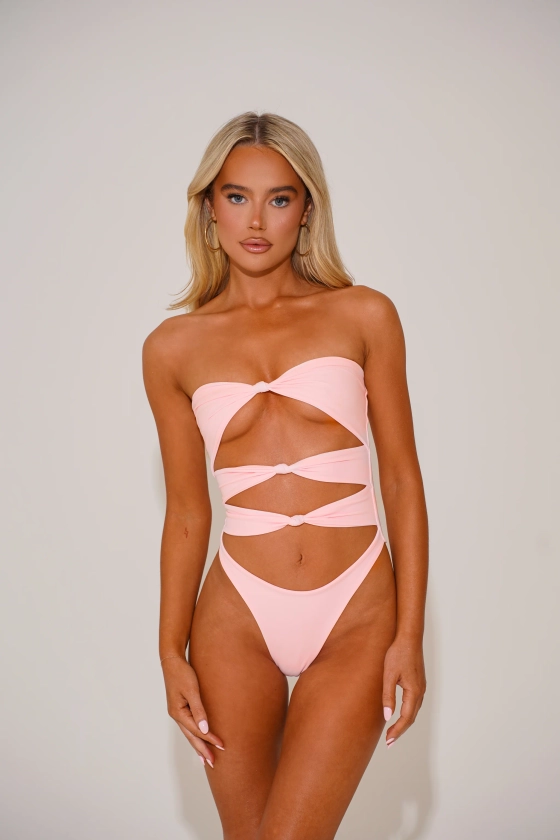 The knot swimsuit - milkshake pink