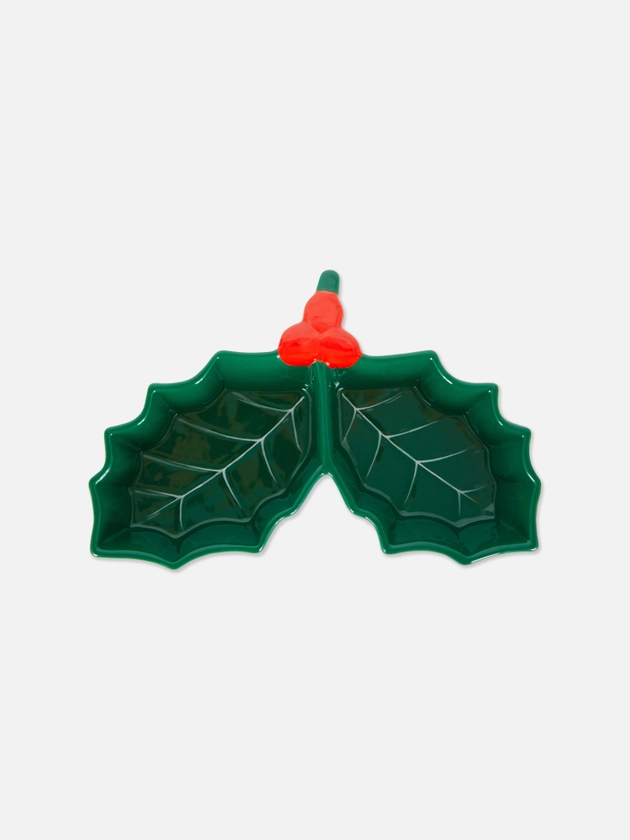 Christmas Holly Shaped Nibble Bowl