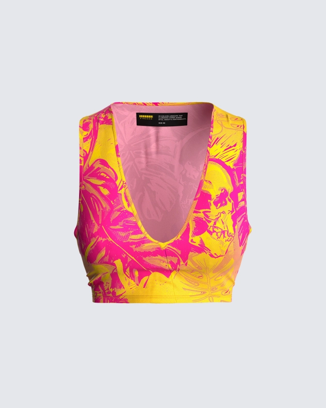 Beverly Tropical Print Top