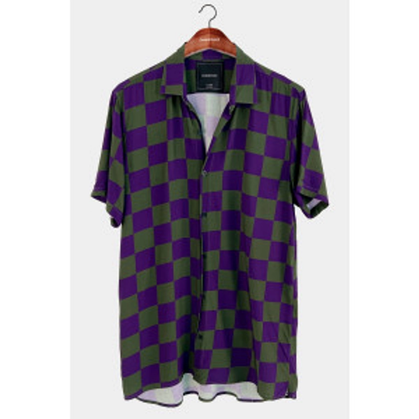 Camisa - Squares Roxo/Verde | CHRISTOFF Loja online