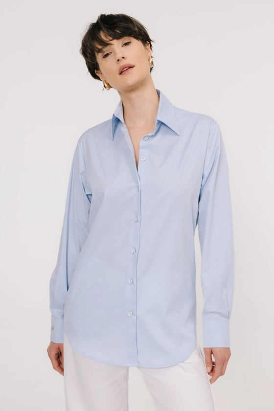 Koszula Ideal Shirt bawełniana, niebieska