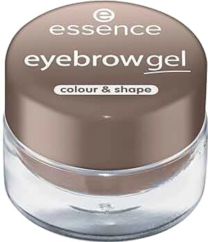 essence cosmetics eyebrow gel COLOUR & SHAPE, Augenbrauen, Nr. 03 light-medium brown, braun, definierend, sofortiges Ergebnis, farbintensiv, matt, natürlich, vegan, Nanopartikel frei (3g)
