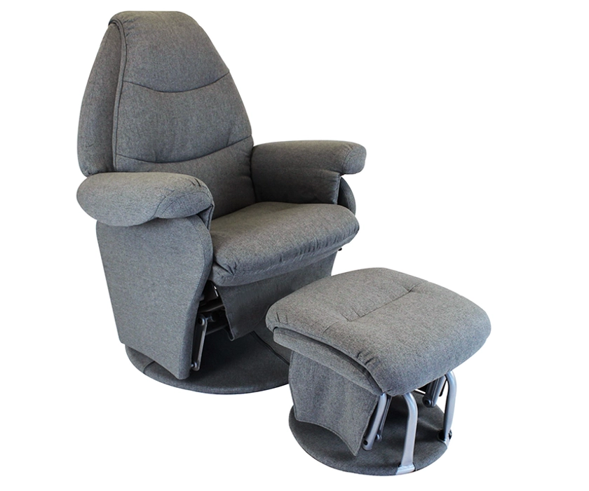 Vogue Feeding Glider Chair &amp;amp; Ottoman Charcoal Fabric