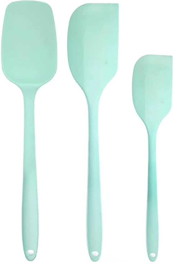 Cuisine Spatule Maryse Patisserie Silicone Spatule Maryse Souple Résistantes à Chaleur- Ustensiles en Silicone Lot de 3 SET (Bleu Ciel)