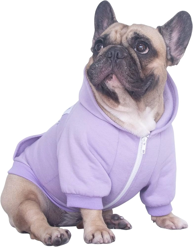 Amazon.com : iChoue I am a French Bulldog Clothes Hoodies for Dogs Puppy Frenchie Pug English Boston Terrier Bully Pitbull Sweatshirt Sweater Clothing Cold Weather Winter Coats - Light Purple/Medium : Pet Supplies