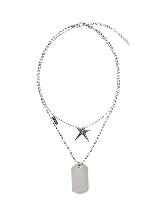 [AJO BY AJO] SS 24 Dog Tag Layered Necklace (SILVER)
