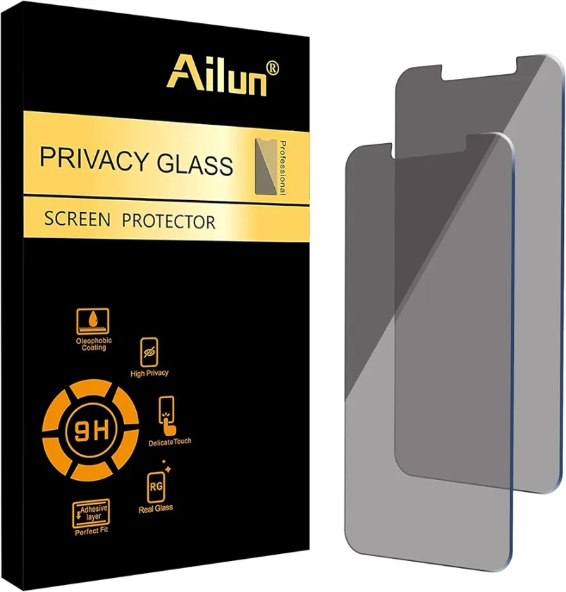 Amazon.com: Ailun Privacy Screen Protector for iPhone 14 / iPhone 13 / iPhone 13 Pro [6.1 Inch] 2 Pack Anti Spy Private Tempered Glass Anti-Scratch Case Friendly [Not for iPhone 13 Pro Max] [2 Pack] : Cell Phones & Accessories