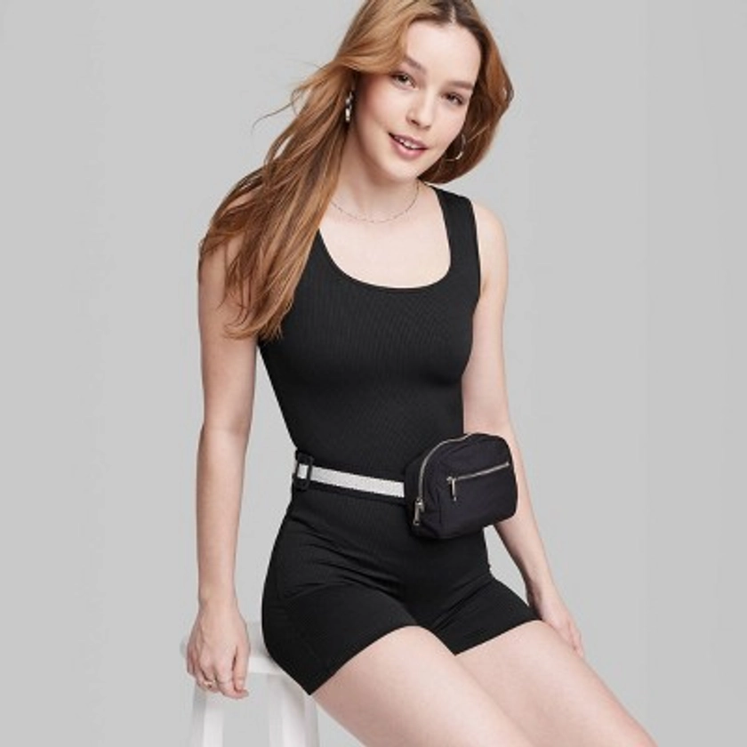 Women's Seamless Fabric Reversible Romper - Wild Fable™ Black XL
