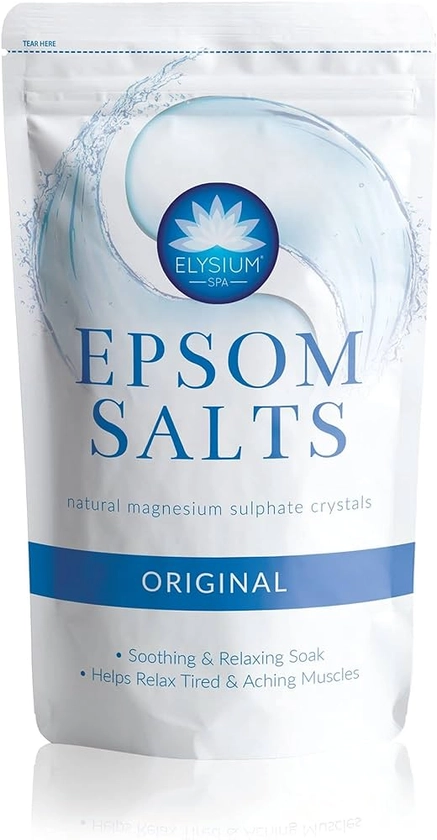 Elysium Spa Natural Original Epsom Salts, White, 450 G : Amazon.co.uk: Beauty