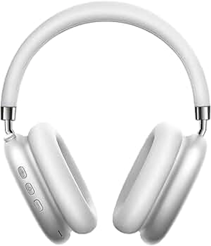 Wireless Headphones Over-Ear Bluetooth Adjustable Headphones 42 Hours of Listening Time Volume Control, Fitting in Gaming/Running/Sports Headphones for iPhone/Android/Samsung - Silver