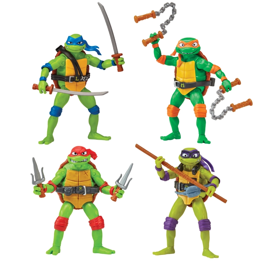 Teenage Mutant Ninja Turtles Mutant Mayhem Movie Turtle Basic Figure Bundle