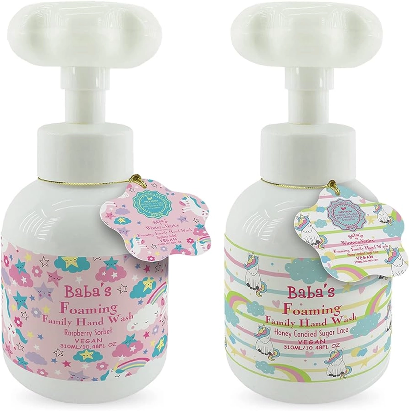 Winter in Venice Baba’s Foaming Family Hand Wash, Kids Flower Shaped Foam Soap with Raspberry and Vanilla Extracts, Pink Duo Set, Vegan-Friendly : Amazon.co.uk: Beauty