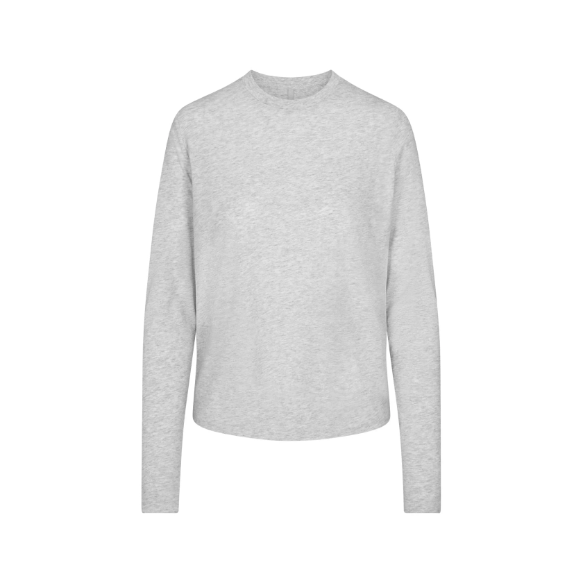 RELAXED TEES LONG SLEEVE T-SHIRT | LIGHT HEATHER GREY