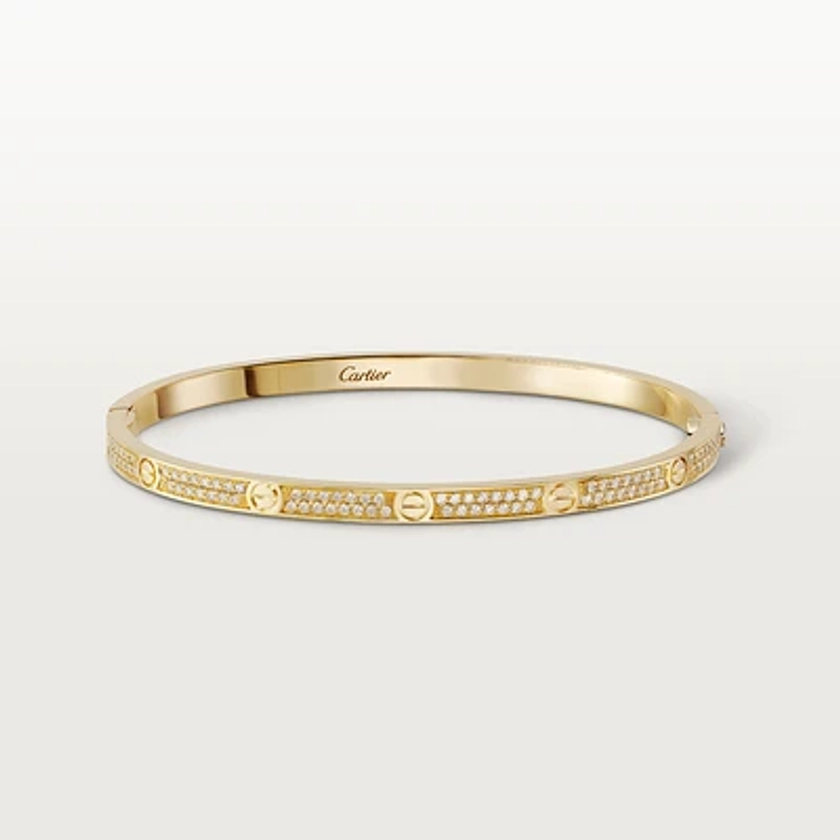 CRN6710617 - Bracelet LOVE, petit modèle, pavé - Or jaune, diamants - Cartier