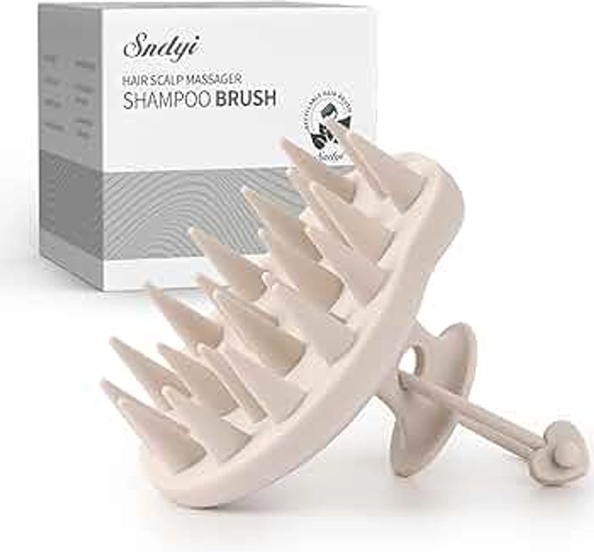 Sndyi Silicone Scalp Massager Hair Growth, Scalp Scrubber with Soft Silicone Bristles, Scalp Exfoliator for Dandruff Removal, Large Size Shampoo Brush, Wet Dry Scalp Brush for Long Thick Curly Hair