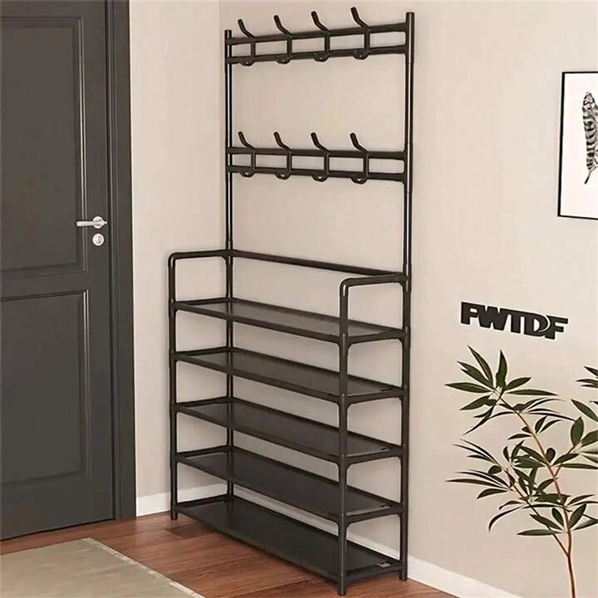4/5-Tier 23 Inch Carbon Steel Clothes & Hat Rack, Multi-Purpose Garment Hanger And Shoe Rack (Assembling Required)