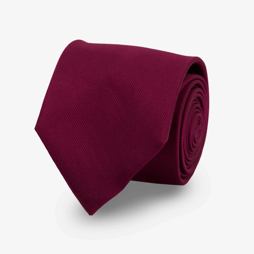 Grosgrain Solid Wine Tie | Silk Ties | Tie Bar