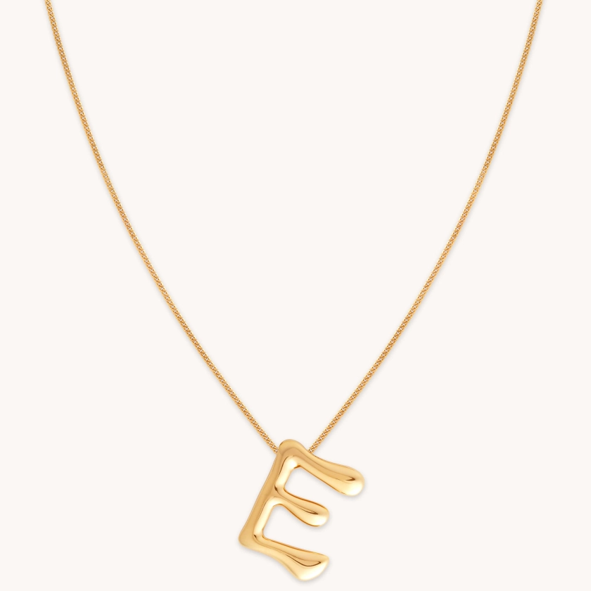 E Bold Initial Gold Necklace | Astrid & Miyu Necklaces