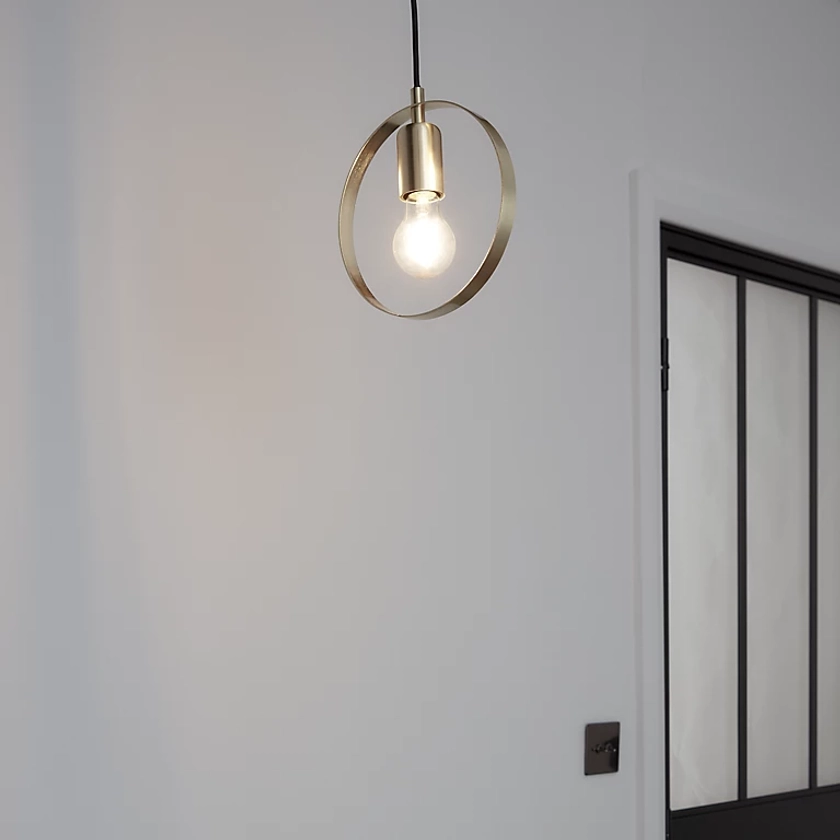 GoodHome Kaitains Matt Gold effect Pendant ceiling light, (Dia)280mm | DIY at B&Q