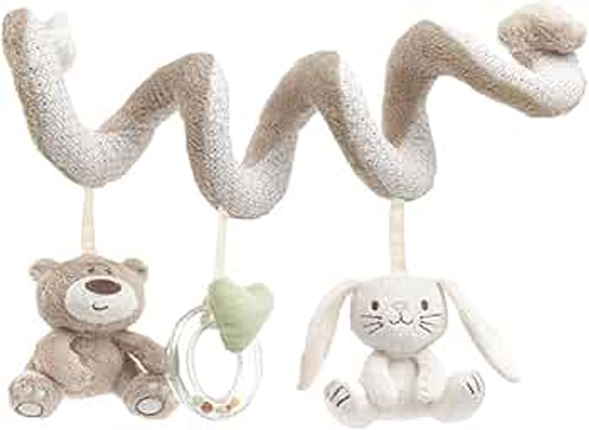 TININNA Bébé Jouet Mignon Musique en Peluche d'activité pour Poussette en Peluche Lapin à Suspendre en Forme d'étoile Hochet Twisty Hanging Toys