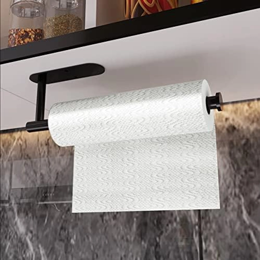 Kitchen Roll Paper Holder Black, Self Adhesive Roll Paper Holder SUS 304 Stainless Steel, by BIIYOOVE . : Amazon.co.uk: Home & Kitchen