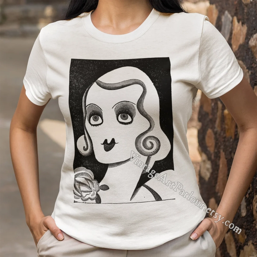 Constance Bennett T-shirt, Adult Unisex Organic Cotton, Graphic Vintage Art Aesthetic Clothing - Etsy UK
