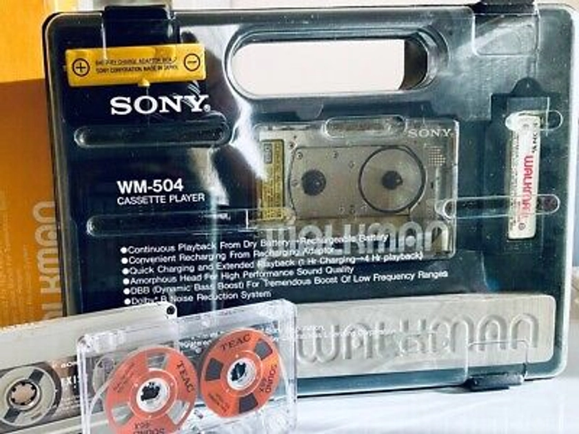 SONY WALKMAN WM-504 Kassettenspieler mit OVP Trödel Skelett