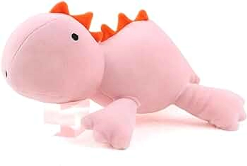 Weighted Dinosaur Plush Throw Pillowd 24" 3.5lbs, Pink Dinosaur Weighted Stuffed Animal, Cuddle Plushies for Kids Birthday…