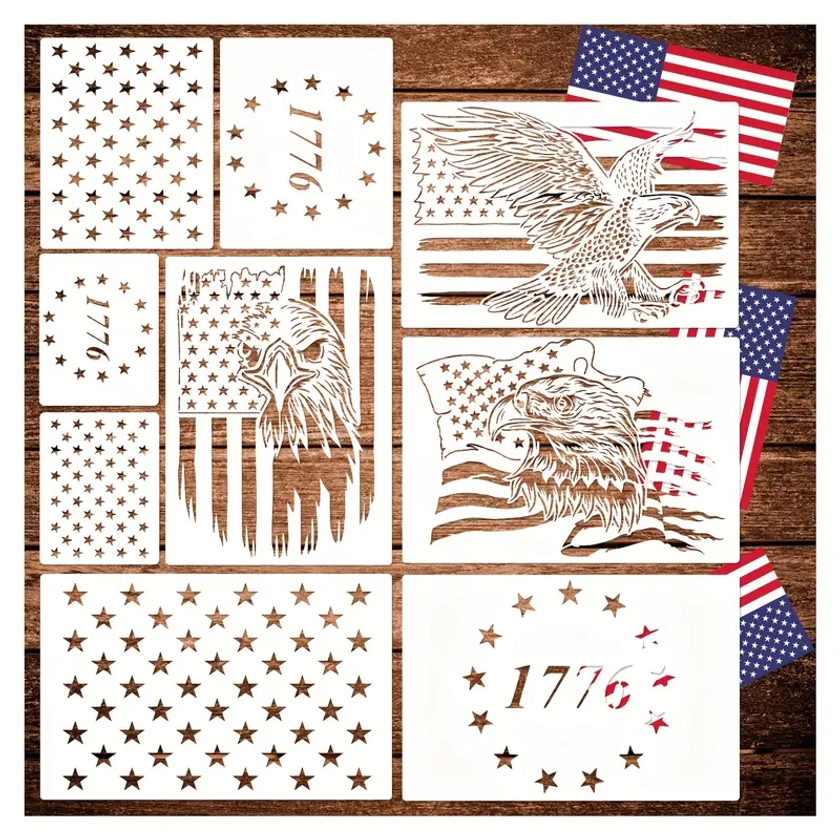 Large American Flag Stencil Star Stencils For Painting Template For Flag Patriotic Wood Burning Stencils For Spray Painting On Shirt Project Crafts
