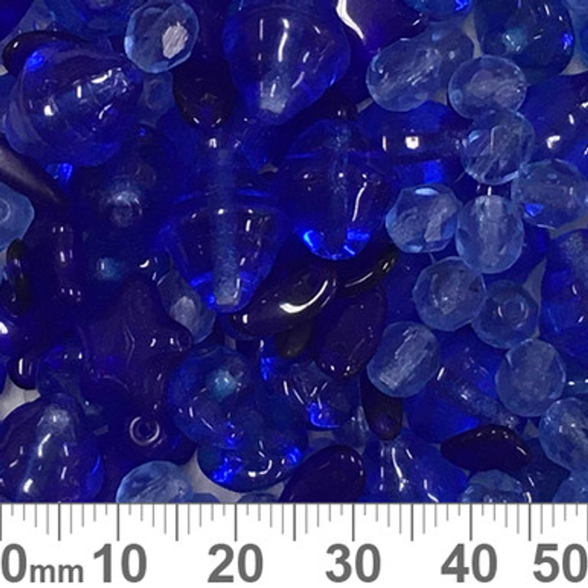 Cobalt Blue Czech Glass Bead Mix