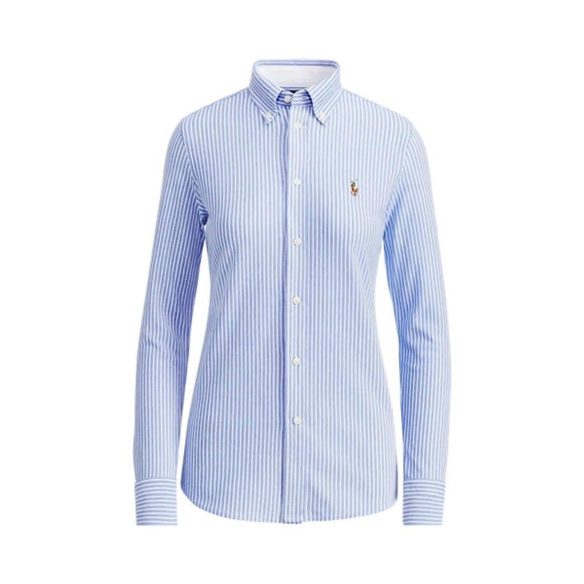 Chemise Oxford coton piqué rayé  pour femme | Ralph Lauren® FR