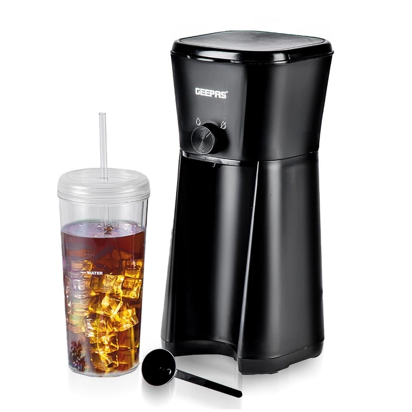 Iced Coffee maker Brews Coffee in 4 Mins, Cup & Straw Scoop Included 700W Black