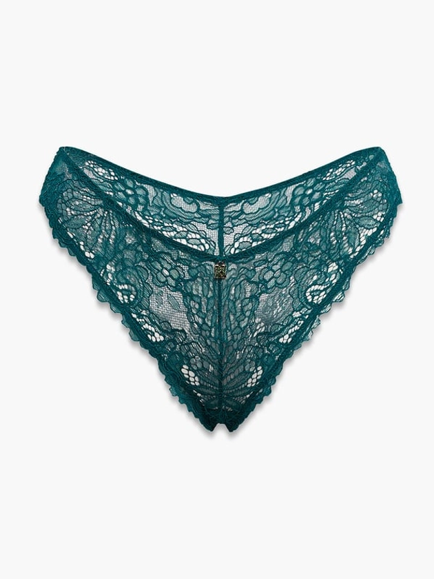 Romantic Corded Lace Brazilian Panty in Green | SAVAGE X FENTY France