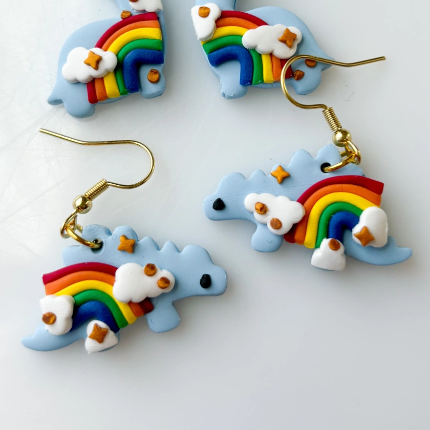 RAINBOW DINO EARRINGS