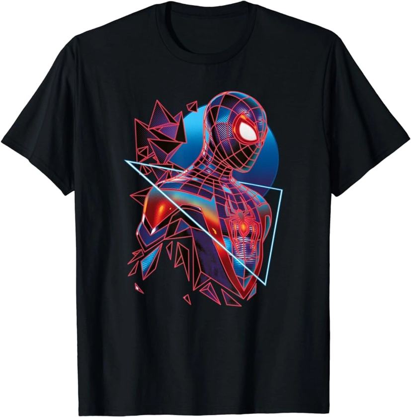 Marvel Spider-Man: Miles Morales Game Digital Neon T-Shirt : Amazon.fr: Mode