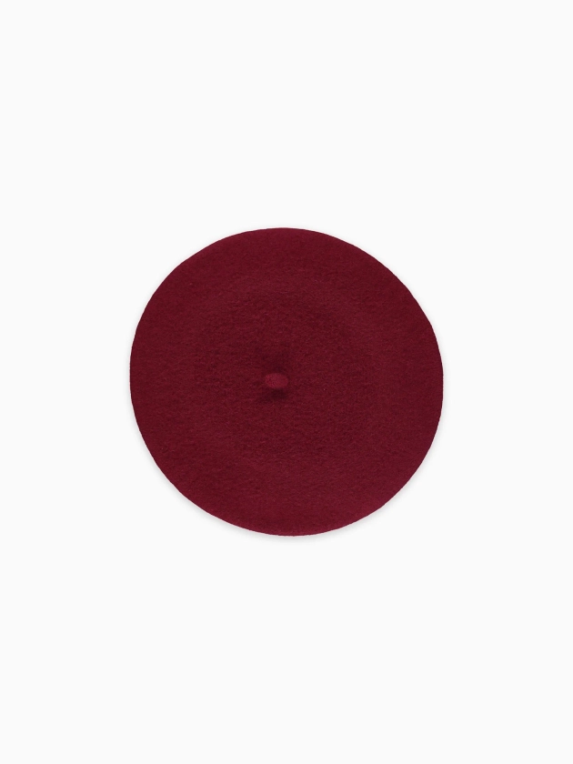 Burgundy Kids Wool Beret