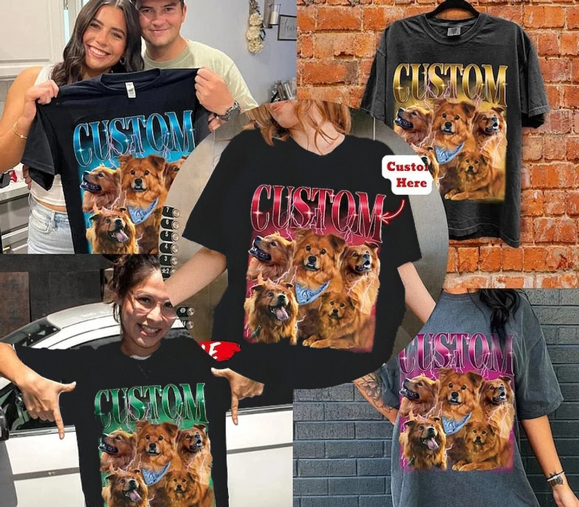 Custom Photo Vintage Tee For Pet Lover