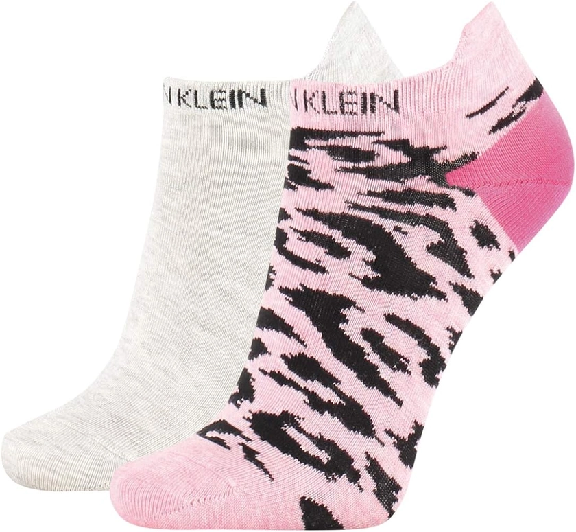 Calvin Klein Women's Liner 2 Pack Leopard Back tab Socks, Pink Combo, One Size : Amazon.co.uk: Fashion