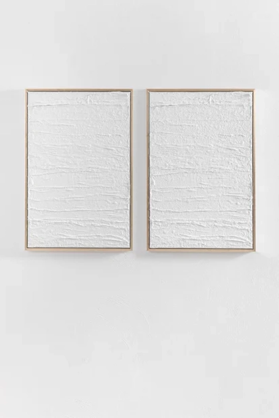Ensemble de 2 Tableaux Décoratifs en Relief en Plâtre (60x90 cm) Leclerc