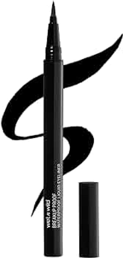 wet n wild Mega Last Breakup Proof Liquid Eyeliner - Ultra-Fine Brush, Waterproof, 16-Hour Long-Lasting Wear- Cruelty-Free & Vegan - Black