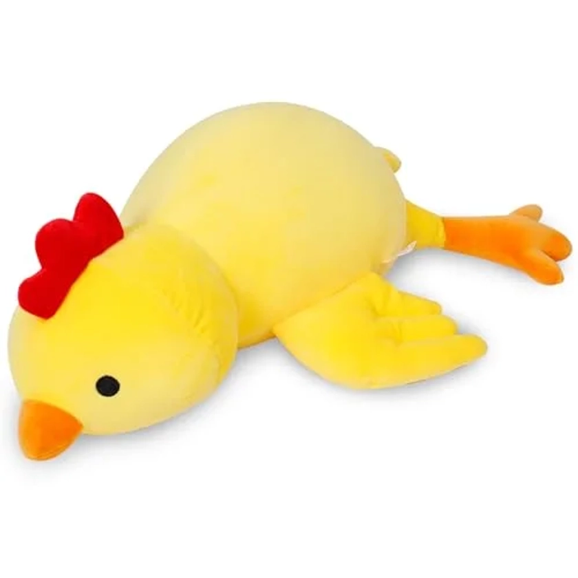 IdeaMeme Weighted Chick Plush, 24 4.2 lbs Weighted Stuffed Animals, Cute Plushie Dolls Throw Pillow Birthday for Children Kids Adults