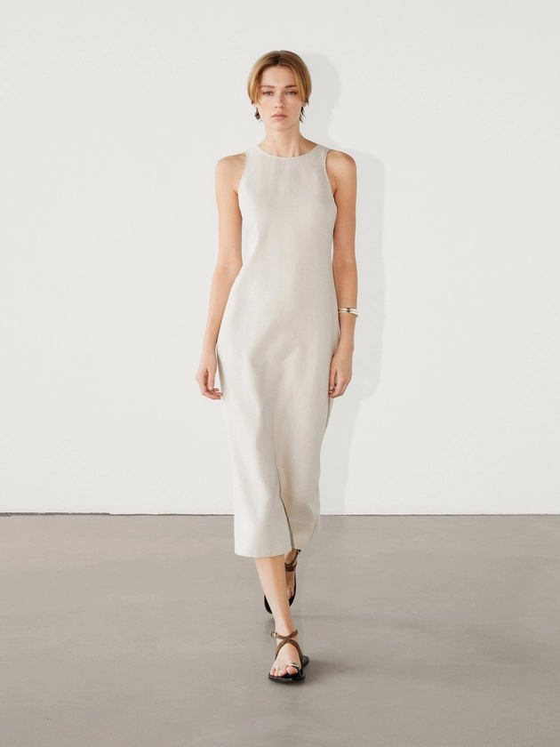 Halterneck midi dress - Massimo Dutti United Kingdom