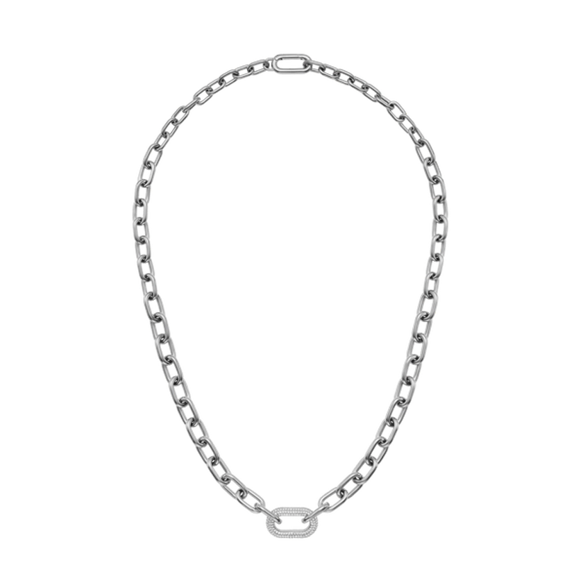 Crystal Link Necklace Silver