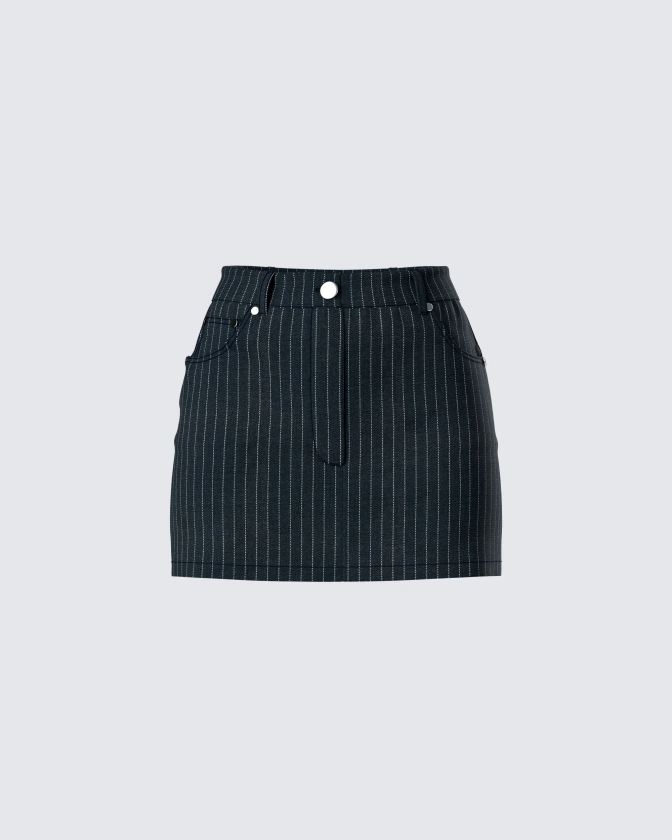 Jennifer Black Stripe Mini Skirt