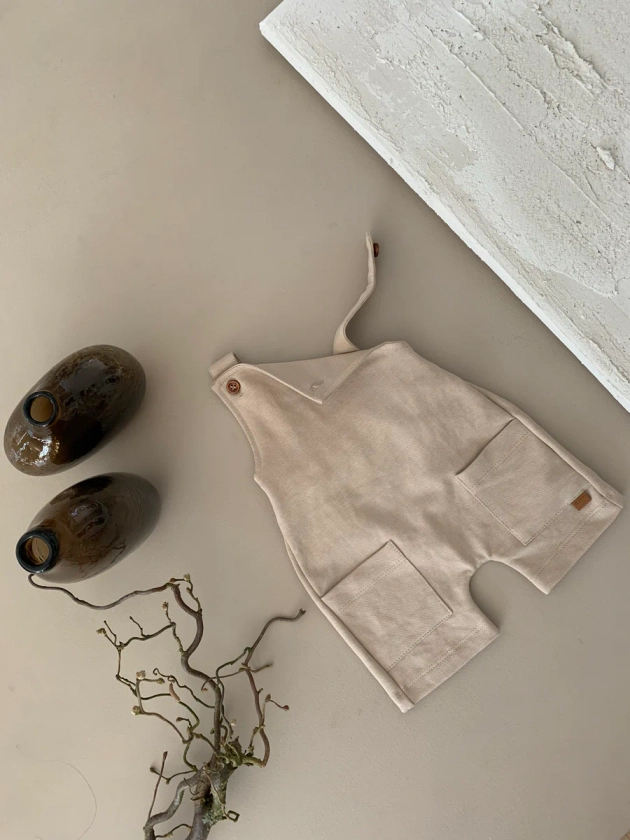 SUMMER DUNGAREES | BISCUIT