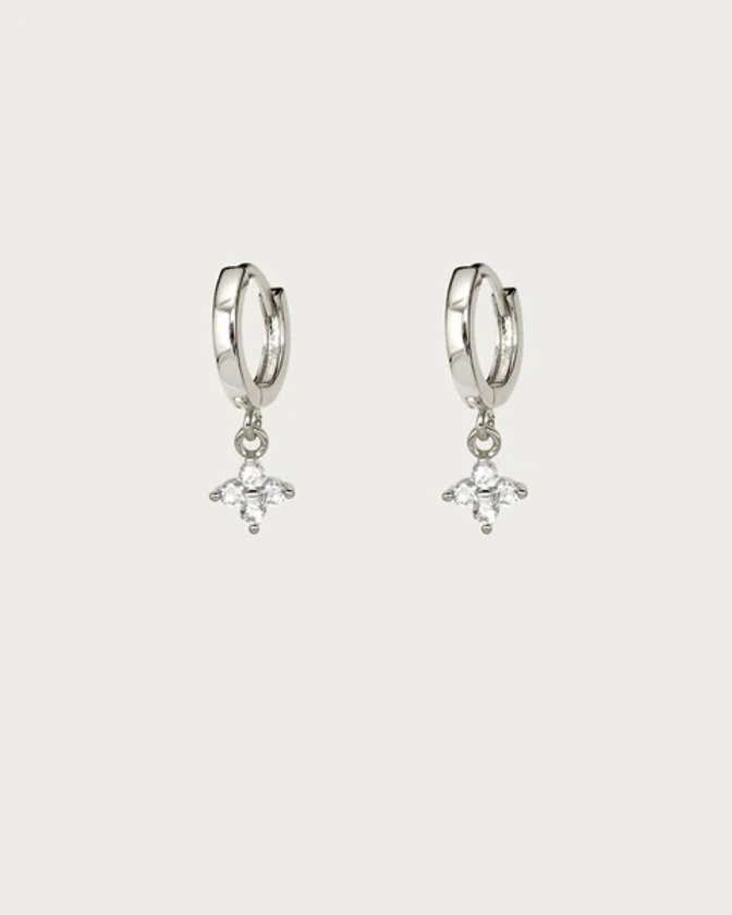 Clover Mini Hoop Earrings in Silver