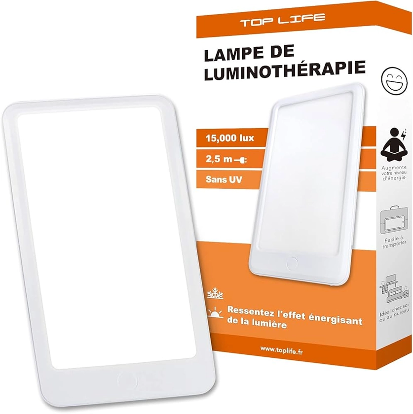 Lampe de Luminothérapie 15000 Lux - Puissante Lumière Pour Le Moral - Lampe de Jour Réglable 3 Intensités (10000 lux, 6000 lux)